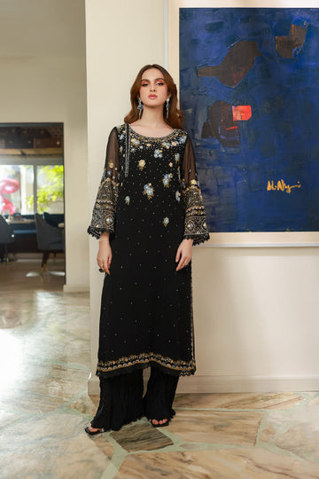 Dhanak SS25DA-2720 Black  Chiffon Pret Vol-ll 2025